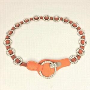 Stretch Belt with Fashion Crystals and Elasticized Band Belt